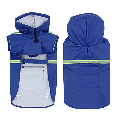 DC CLOUD Regencape Hund Hunderegenmantel Mit Kapuze Regenmantel Hund Verstellbarer Hunde Regenjacke Mit Reflektierenden Streifen Für Den Außenbereich Blue,3XL von DC CLOUD