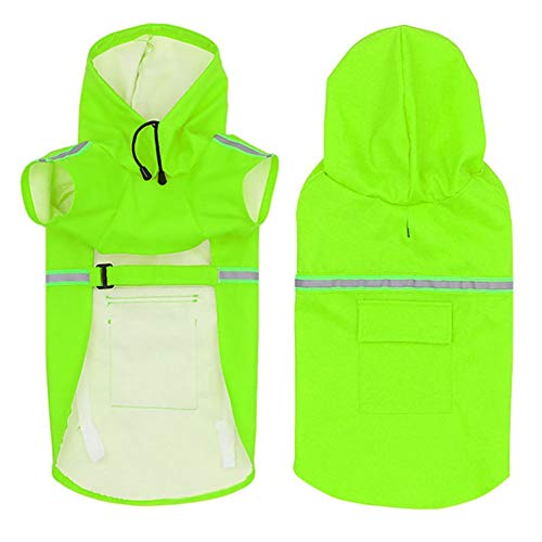 DC CLOUD Regencape Hund Hunderegenmantel Mit Kapuze Regenmantel Hund Verstellbarer Hunde Regenjacke Mit Reflektierenden Streifen Für Den Außenbereich Green,2XL von DC CLOUD