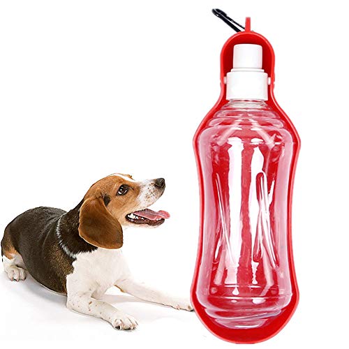 DC CLOUD Wasserflasche Hund Unterwegs Trinkflasche Hunde für Unterwegs Haustier-Reise-Wasserflasche Reisewasserflasche Für Hunde red,500ml von DC CLOUD