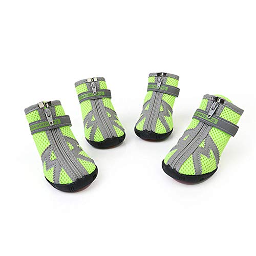 Pfotenschutz Hund Hundestiefel Kleine Hunde Hunde Schuhe Für Hunde Mit Reflektierendem Riemen Hundeschuhe Pfotenschutz Rutschfest Wasserdicht Und Verschleißfest Für Kleine Hunde mesh green,xl/5 von DC CLOUD