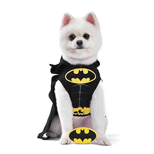 DC Batman Hundekostüm klein | Bestes DC Batman Halloween-Kostüm für kleine Hunde | Offizielles Batman-Hundekostüm für Haustiere, Halloween, kleines Hundekostüm von DC Comics