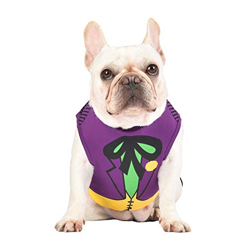 DC Comics Joker Hundekostüm, Klein (S) | Superhelden-Kostüm für Hunde | Lila Hund Halloween Kostüme für kleine Hunde, süßes Joker Kostüm | Details Siehe Größentabelle von DC Comics