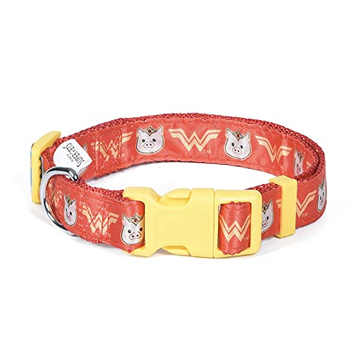 DC Comics League of Super-Pets PB Wonder Woman Hundehalsband, Größe L, offizielles Lizenzprodukt DC League of Super-Pets PB Hundehalsband, großes Hundehalsband, DC Wonder Woman Style mit D-Ring für Leine von DC Comics