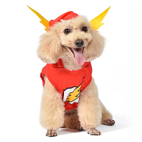 DC Comics Superhero The Flash Halloween Hundekostüm - XS - DC Superhelden Halloween Kostüme für Hunde, lustige Hundekostüme | Offiziell Lizenziertes DC Dog Halloween Kostüm Rot von DC Comics