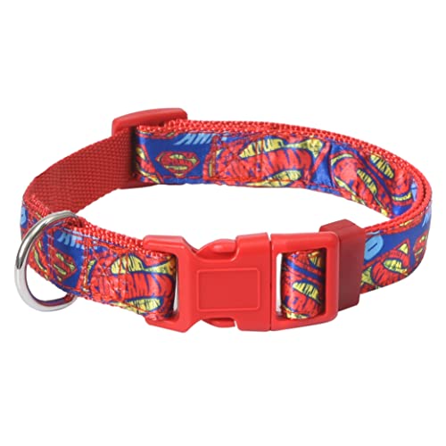 DC Comics Superman Hundehalsband, groß | Offiziell Lizenziertes DC Comics Superman Logo Hundehalsband | Großes Hundehalsband für große Hunde mit D-Ring, niedliche Hundebekleidung & Zubehör für von DC Comics