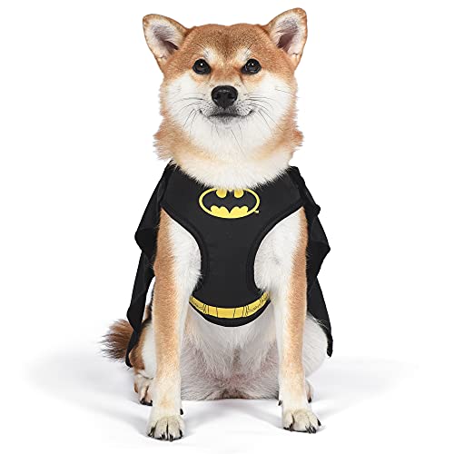 DC Comics for Pets Batman-Hundegeschirr, weich und bequem, kein Ziehen, für Hunde, Batman-Kostüm, süßes kleines Hunde-Halloween-Kostüm für kleine Hunde, Batman-Geschirr, Welpengeschirr, von DC Comics