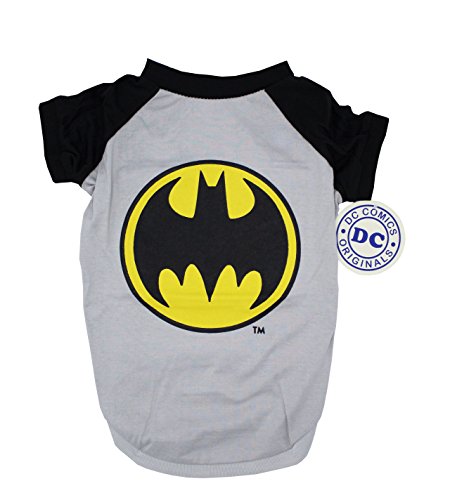 DC Comics for Pets Batman-T-Shirt für Hunde, Größe XS (XS) | Batman-Logo | Hundebekleidung für kleine Hunde, Siehe Größentabelle für Details von DC Comics