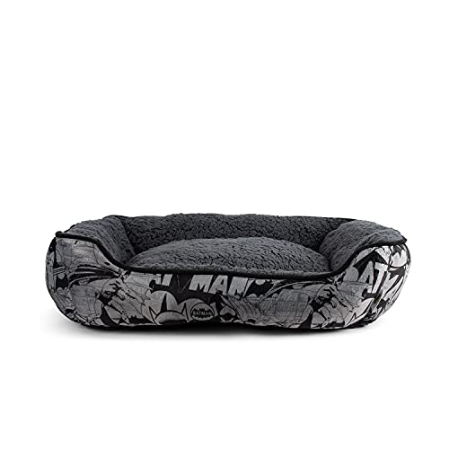 DC Comics for Pets Batman Vintage Kuscheltier Hundebett | Weiches und bequemes Superhelden-gemütliches Kuschel-Hundebett für Haustiere | Erhöhtes Hundebett für alle Hunde, 24 x 19 x 8 cm von DC Comics