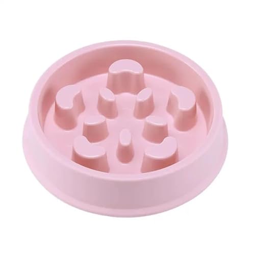 DCNIYT Futternapf für Haustiere, kleiner Hund, erstickungssicher, rutschfest, für langsames Essen, Reisschüssel, Haustierbedarf für Katzen und Hunde (Farbe: Rosa) von DCNIYT