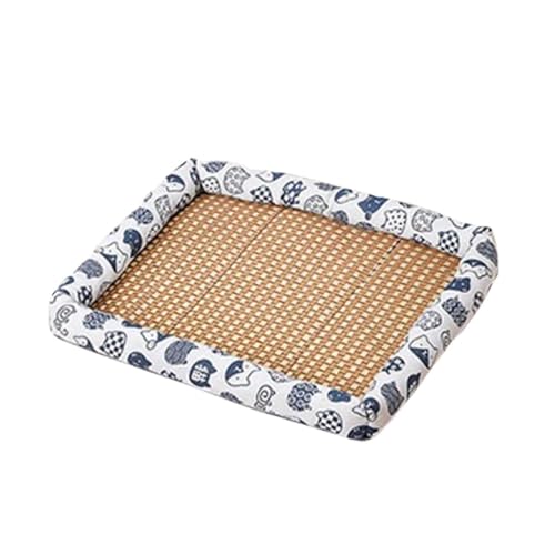 DCNIYT Kühlende Rattanmatte für Haustiere, Sommer, atmungsaktiv, kratzfest, Rattan-Bettmatte für kleine Hunde, Haustiere, Katzen (C) von DCNIYT