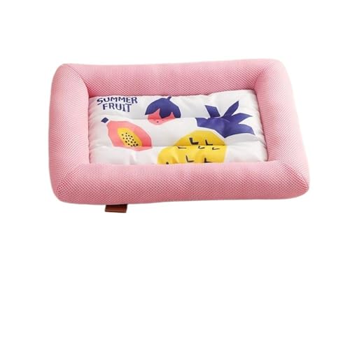 DCNIYT Sommer-Kühlmatte für Haustiere, Fruchtform, kühles Eisseide, Isomatte für Hund, Katze, Kleintiere, weiche, feuchtigkeitsbeständige Matratze (L-Pink Ananas) von DCNIYT