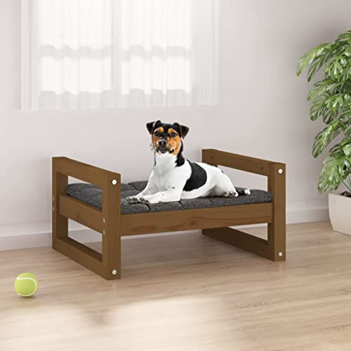 DCRAF Home Products-Hundebett Hundebett Honigbraun 55,5x45,5x28 cm Kiefer massiv von DCRAF