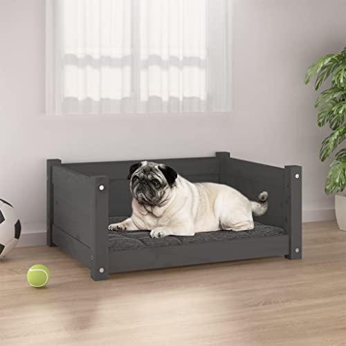 DCRAF Home Products-Hundebett grau 65,5x50,5x28 cm Kiefer massiv von DCRAF
