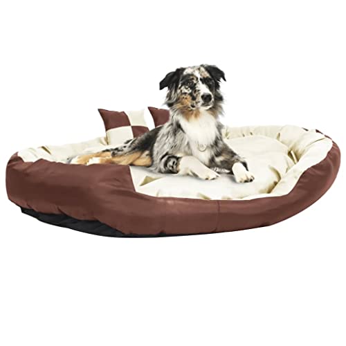 DCRAF Home Products Hundekissen, wendbar, waschbar, Braun und Creme, 150 x 120 x 25 cm von DCRAF