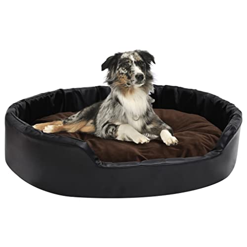 Dog Supplies Hundebett schwarz und braun 90x79x20 cm Plüsch und Kunstleder Tiere & Haustierbedarf von DCRAF