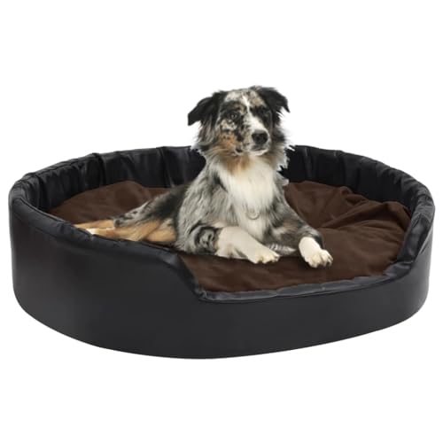 Dog Supplies Hundebett schwarz und braun 99x89x21cm Plüsch und Kunstleder Tiere & Haustierbedarf von DCRAF