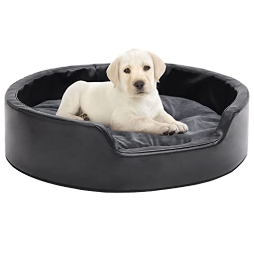 Dog Supplies Hundebett schwarz und dunkelgrau 69x59x19 cm Plüsch und Kunstleder Tiere & Haustierbedarf von DCRAF
