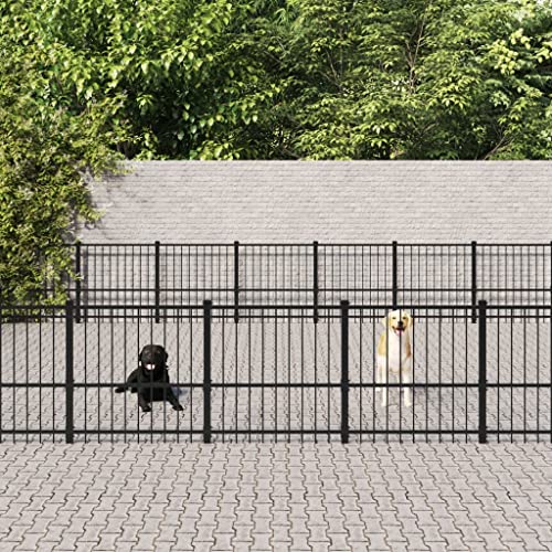 Farbe: Schwarz-Outdoor-Hundehütte, Stahl, 46 m von DCRAF
