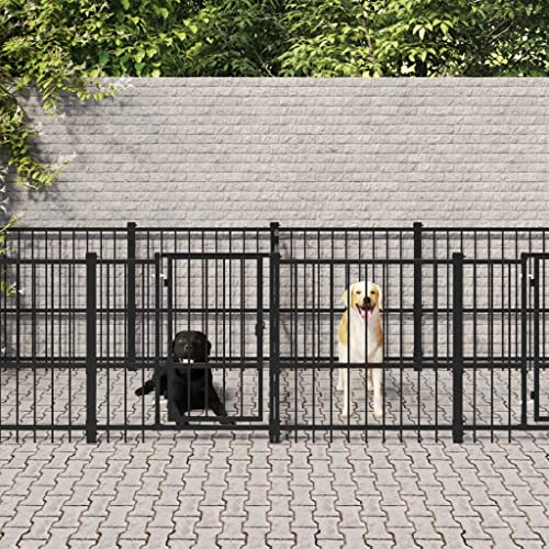 Farbe: Schwarz-Outdoor Hundehütte Stahl 11,26m von DCRAF