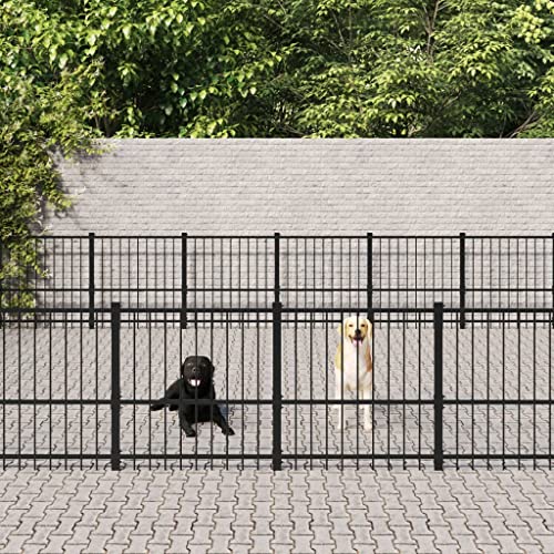 Farbe: Schwarz-Outdoor-Hundehütte aus Stahl, 50,81 m von DCRAF