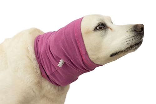 DDFS Noise Ear Covers for Dogs Hoodies Ear for Dog Bath Dog Neck Protector Dog Ear Wrap Snood Pet Quiet Ears for Dogs Rose L von DDFS