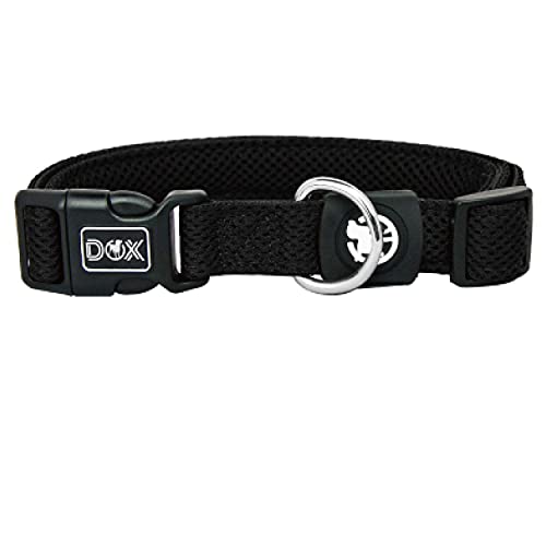 DDOXX Airmesh Hundehalsband - Stabiles und Verstellbares Welpenhalsband für alle Größen - S (Schwarz) von DDOXX