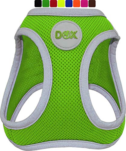 DDOXX Brustgeschirr Air Mesh, Step-In, reflektierend | viele Farben | für kleine, mittlere & mittelgroße Hunde | Hunde-Geschirr Hund Katze Welpe | Katzen-Geschirr Welpen-Geschirr | Grün, XS von DDOXX