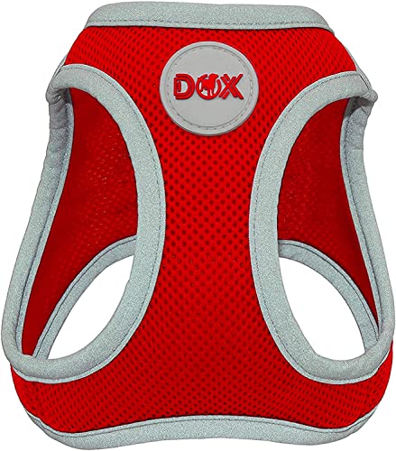 DDOXX Brustgeschirr Air Mesh, Step-In, reflektierend | viele Farben | für kleine, mittlere & mittelgroße Hunde | Hunde-Geschirr Hund Katze Welpe | Katzen-Geschirr Welpen-Geschirr | Rot, XS von DDOXX