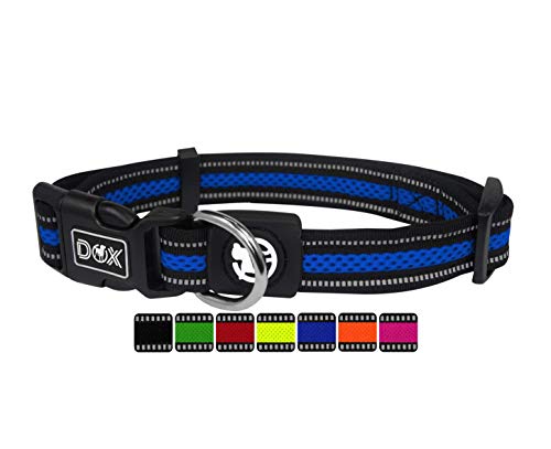 DDOXX Reflektierendes Airmesh Hundehalsband - Stabiles und Verstellbares Welpenhalsband für alle Größen - L (Blau) von DDOXX