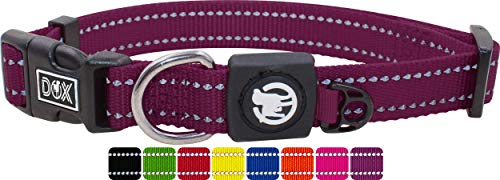 DDOXX Reflektierendes Nylon Hundehalsband - Stabiles und Verstellbares Welpenhalsband für alle Größen - XS (Lila) von DDOXX