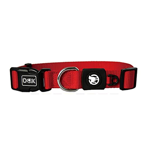 DDOXX Hundehalsband Nylon, verstellbar | viele Farben & Größen | für kleine & große Hunde | Halsband Hund Katze Welpe | Hunde-Halsbänder | Katzen-Halsband Welpen-Halsband klein | Rot, L von DDOXX