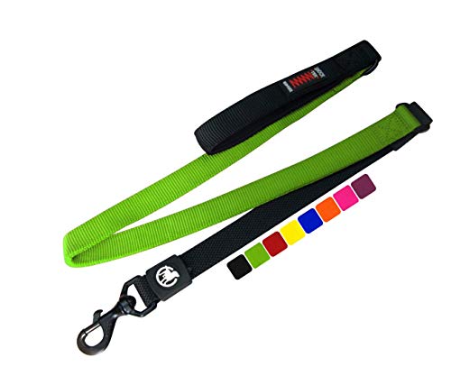 BOGO DDOXX Bungee Nylon Hundeleine - 120 cm Stoßfeste Hundeleine mit gepolsterter Handschlaufe für alle Hundegrößen - (Grün) von DDOXX