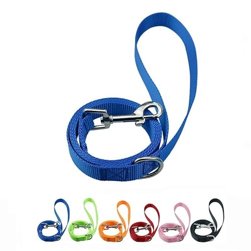 DDSColour Hundeleine Nylon 1.5m-1.8m für das Training der kleinen, mittleren und großen Haustierleine mit Weich Gepolsterter Griff und Metallhaken, Robuste Leine Hund für Kleine Hunde Blau von DDSColour