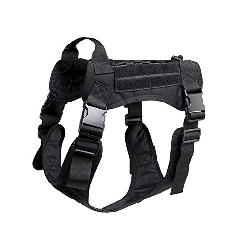 1000D Nylon Tactical Service-Hund Modular Harness Arbeitsjagdweste ErwachseneTaktische Weste männlich Outdoor Camping (Color : Black, Size : L) von DDSP