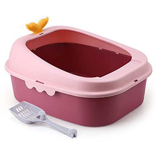 DDSP Katzentoilette aus Kunststoff, leicht zu reinigen, bruchsicher, bruchsicher, bruchsicher, Farbe: Stil 3 Rosa, Größe: L von DDSP