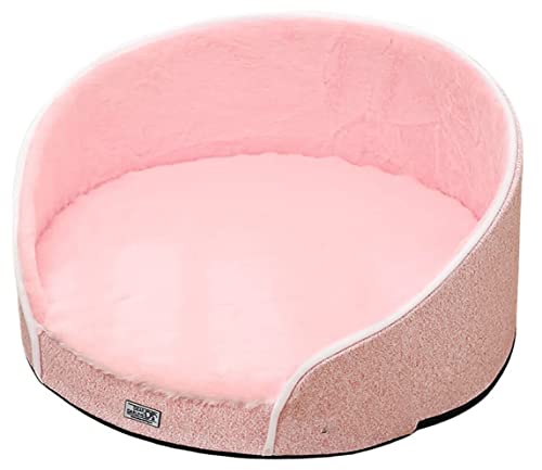 DEAR DARLING Orthopädischer Luxus Katzen- und Hundekorb Hundebett gelenkschonend mit Memory Schaum und waschbarem Bezug (S, pink) von DEAR DARLING