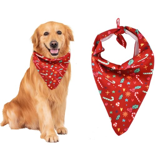 Weihnachten Hund Bandana, Exquisite Pets Scarf, Dog Scarf mit Weihnachten-Muster, Haustier-Bandanas Erhöhen Sie das Festival Spaß, Waschbar Triangle Scarfs Geeignet für 10-30 kg Haustier Tragen von DEARBAG