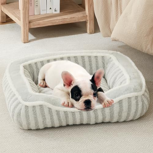 DEBANG HOME Hundebett für kleine Hunderassen, weiches Hundehüttenbett mit Kissen, bequem, langlebig, Deluxe-Plüsch-Hundebox-Betten, waschbares Haustier-Schlafbett und rutschfeste Unterseite, Größe (61 von DEBANG HOME