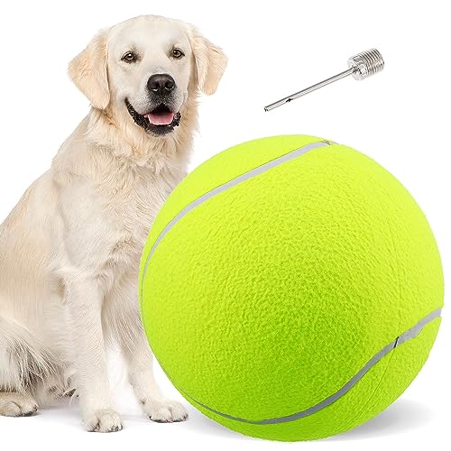 DECHOUS 9. 5-Zoll-Riesen-Tennisball Für Hunde Hellgrüner Hüteball Für Hunde Nylon-Hunde-Tennisbälle Für Outdoor/Sport/Strand von DECHOUS