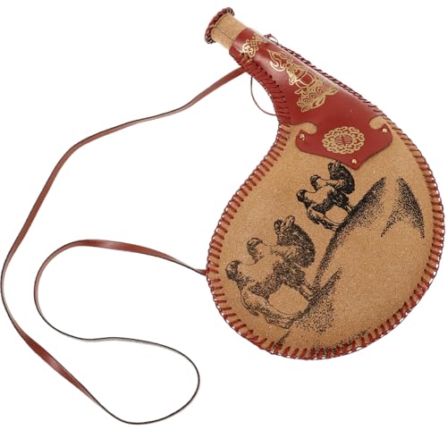 DECHOUS Antiker Wasserbeutel mit Schultergurt Traditioneller Wein Wassersack im Retro Design für Outdoor Reisen Tanzaufführungen und Familiengebrauch DECHOUS Antiker Wasserbeutel mit Schultergurt Traditioneller Wein Wassersack im Retro Design für Outdoor Reisen Tanzaufführungen und Familiengebrauch von DECHOUS