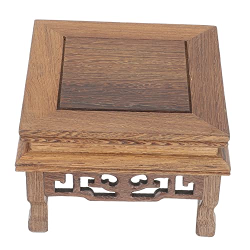 DECHOUS Kleiner Holzhocker Aus Thailand – Quadratischer Vasenständer Und Bonsai-Halter 11 cm Für Stilvolle Home-Office Dekoration Ideales Podest Für Pflanzen Und Deko Objekte von DECHOUS