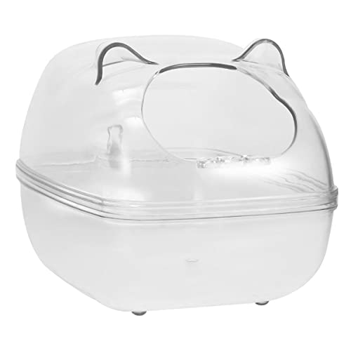 DECOMELODY 1Stk Hamsterbad Hamster Kauspielzeug Waschbar Hängematte Hündchen wasserspender für Hunde Hamster klo Hamster sandbad kleine Haustiertoilette Hamsterwaschbecken Plastik Transparent von DECOMELODY