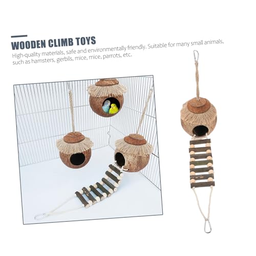DECOMELODY 2 Stück Hamster Kokosnussschalen Nest mit Leiter Teiliges Hängendes Haustierbett Leicht zu Reinigen Geeignet für Hamster Ratten Chinchillas und Kleine Vögel DECOMELODY 2 Stück Hamster Kokosnussschalen Nest mit Leiter Teiliges Hängendes Haustierbett Leicht zu Reinigen Geeignet für Hamster Ratten Chinchillas und Kleine Vögel von DECOMELODY