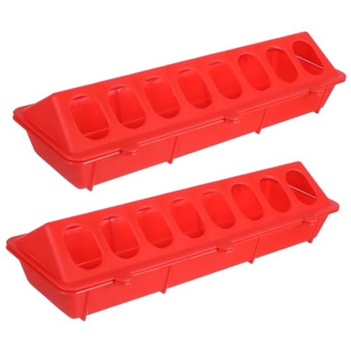 DECOMELODY 2 Stücke Tauben Futtertrog aus Robustem Kunststoff Spritz Design Leicht zu Reinigen Geeignet für Taubenkäfige und Kleine Vögel Wie Papageien Langlebiger Futterbehälter in Rot DECOMELODY 2 Stücke Tauben Futtertrog aus Robustem Kunststoff Spritz Design Leicht zu Reinigen Geeignet für Taubenkäfige und Kleine Vögel Wie Papageien Langlebiger Futterbehälter in Rot von DECOMELODY