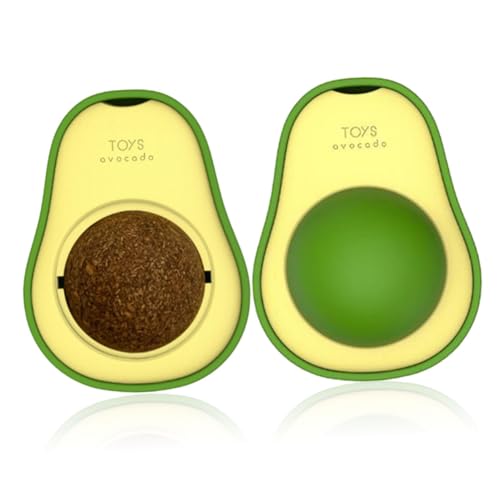 DECOMELODY 2St Katzenminze Katzenrad Vogelspielzeug für Katzen drehbare Katzenminze cat Toys Katzen Catnip Toy Katzenminzeball in Avocadoform Kätzchen Katzenminze Ball von DECOMELODY