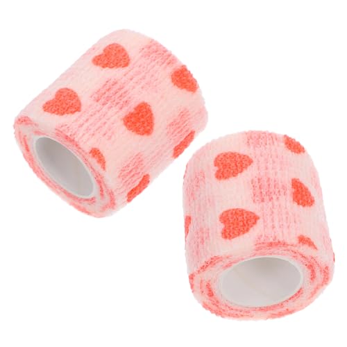 DECOMELODY 2st Haustierschutzgürtel Hundefußpolster Verbandschuhe Für Hundepfoten Beinwickel Für Hunde Selbstklebender Verbandwickel Haustier Hund Hundestiefel Rosa Vlies von DECOMELODY