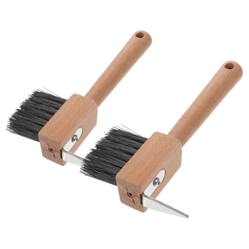 DECOMELODY 2st Hufeisenhakenbürste Zimmerpflanzen Outdoor Push Rod Zubehör Hängematte Doppelseitige Reinigungswatte Pelzige Werkzeuge Schaufelgriff Doppelseitiger Schwammblock Plastik Beige von DECOMELODY