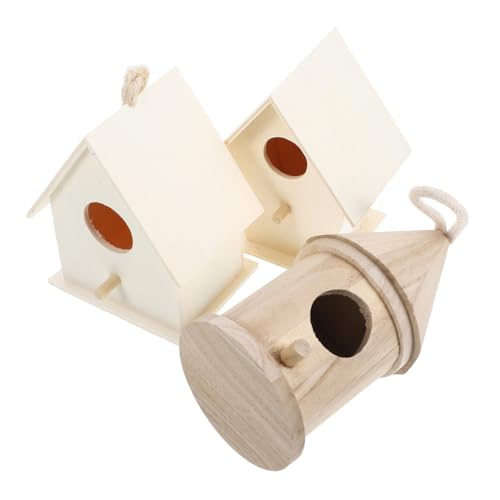 DECOMELODY 3 Teiliges DIY Holz Vogelhaus mit Breitem Eingang Naturfarbenes Hängendes Vogel Nest aus Robustem Holz Inklusive Stabiler Aufhängeseile für Gartendekoration und Basteln DECOMELODY 3 Teiliges DIY Holz Vogelhaus mit Breitem Eingang Naturfarbenes Hängendes Vogel Nest aus Robustem Holz Inklusive Stabiler Aufhängeseile für Gartendekoration und Basteln von DECOMELODY