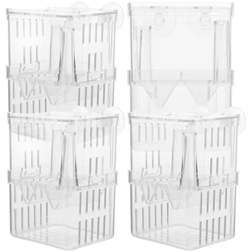 DECOMELODY 4 Stück Brutkasten Für Jungtiere Kleines Aquarium Fischzuchtbecken Conditioner Aquariengitterteiler Tankteiler Fischnetz Retro-Aquarium Saugnapf Filet Saugnäpfe Filter Plastik von DECOMELODY