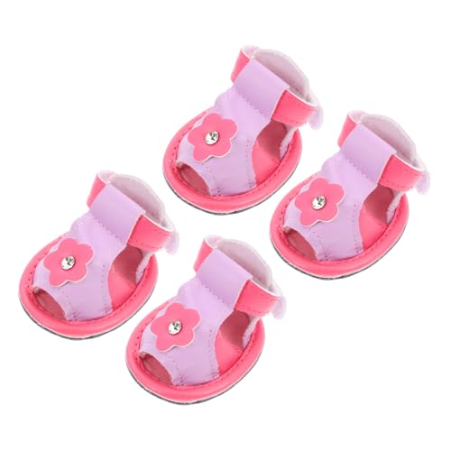 DECOMELODY 4 Stück Haustier Hunde Sandalen Niedliche Hundeschuhe Haustier Sandalen Haustier Schuhe Hunde Laufschuhe Hunde Sandalen Für Heißes Pflaster Hunde Wasserschuhe Kleine Hunde von DECOMELODY